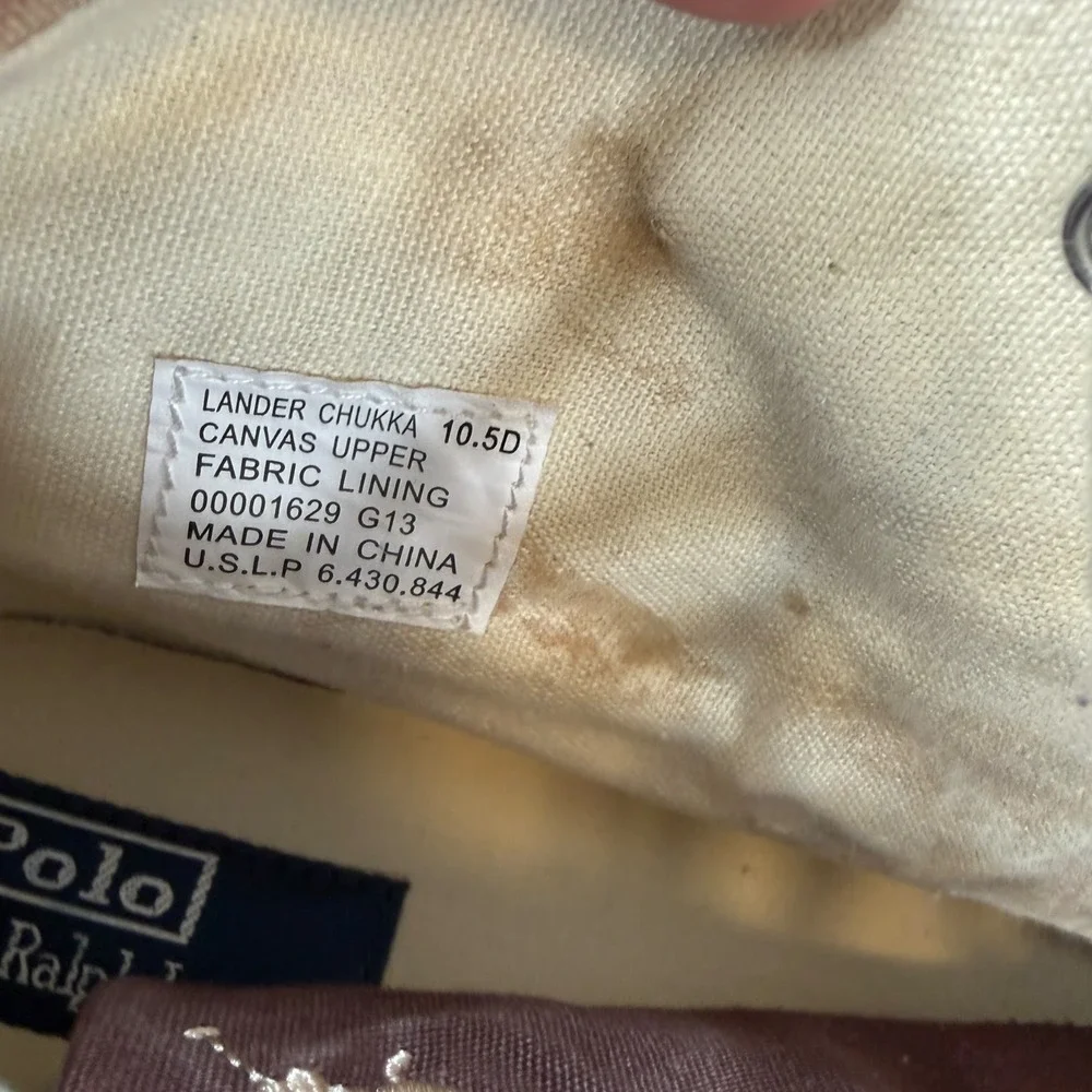 Polo Ralph Lauren Lander Chukka Canvas High Top Mens Shoes Size‎ 10.5D Tan Brown